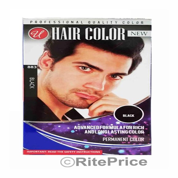 Men's Hair and Beard Black Color Dye Permanent Professional in 5 Minute (2 Pack) - Picture 4 of 7